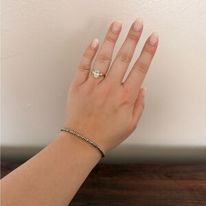 ALEX & ANI Silver Beaded Bangle Bracelet